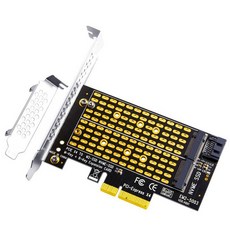 PCIE 4.0 ~ M2/M.2 어댑터 SATA M.2 SSD PCIE 어댑터 NVME/M2 PCIE 어댑터 SSD M2에서 SATA PCI-E 카드 M 키 +B 키, BlackGold, 블랙 &amp; 골드, 1개