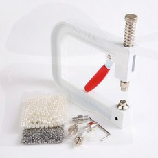 진주 펀칭기 패브릭 도트 디자인 DIY 리폼 꾸미기 장식 의류, 1개, 진주 펀칭기 - 03.화이트진주