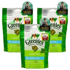 Greenies 健綠 貓咪潔牙餅, 2.1oz, 3個, 舒壓貓薄荷
