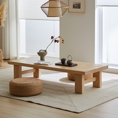日式簡約實木茶几矮桌, 1個, 實木原木色100*60*38cm