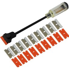 FOSHIO 12 롱 리치 연장 스크레이퍼 면도날 엑스트라 스티커 10PCS 양면 플라스틱 면도기 블레이드 및 탄소강 포함
