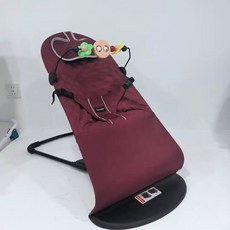 嬰兒搖椅哄娃神器 寶寶搖籃搖牀摺疊款菱形布面哄娃神器搖搖椅, 紫色帶玩具架