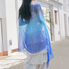 티큐 여성 그라데이션 여름 자외선 차단 어깨 숄 롱 스카프 F513