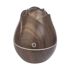 台灣本土 玫瑰木紋超聲波加溼器USB車載靜音臥室補水七彩漸變燈香薰機USB 小型 便携 功能, 玫瑰加溼器(深木紋)