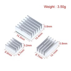 라즈베리파이 4 방열판 라즈베리파이 4B 용 알루미늄 방열판 라디에이터 냉각 키트 쿨러 라즈베리파이 4 모델 b용 3 개 전자 부품 액세서리 소스, white