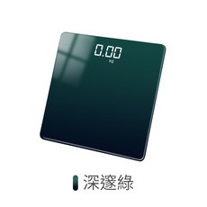 HONG JIN 宏晉 LED螢幕 智能漸層電子秤 USB充電 鋼化玻璃 圓角設計 可秤180公斤, 【充電版-深邃綠】藍牙體重計, 1個
