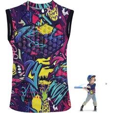 HolyElks 청소년 패딩 보호 셔츠 가슴 늑골 보호대 하트 가드 셔츠 야구 축구 페인트볼용 옐로우 청소년-L 450643, 핑크 450643