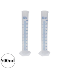 NOV- 플라스틱 메스실린더 500ml 실험용 눈금 실린더 플라스크 실험관, 2개
