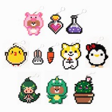 [바이오로드] 8mm 디폼 블럭 18종 캐릭터 도안 키트 조립 블록 열쇠고리 가방걸이 만들기 어린이 초등 DIY, 1개, [15] 빛의요정 캐릭터 8mm 도안