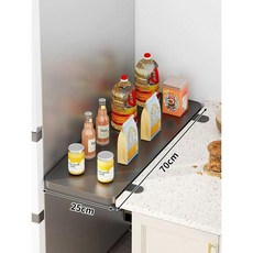 브랜드없음 보조 싱크대연장 테이블 조리대 스텐 연장 주방꾸미기, 블랙보드 70 x 25cm