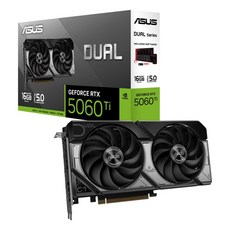 ASUS NVIDIA GeForce RTX 5060 Ti GDDR7 PCI Express 5.0 DUAL-RTX5060TI-O16G 비디오 카드 국내