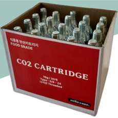 미니케그 전용 Co2 탄산 카트리지 16g x 20개 1박스 식품용 나사산 타입