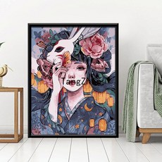 【TangZhen】유화그리기 유화그리기세트 diy 수제 채색 디지털 유화 발레 무용 커플 디지털 색칠 손그림 압축 풀기 거실 장식 40*50, 5183 꽃잔치 소녀, 60x75 두께 내곽선 더블 페인트 펜 + 콤보 외곽, 1개