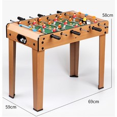 Shark 桌上足球台 兒童雙人對戰益智玩具, 1個, 加大號6杆長腿（木紋+送4球）