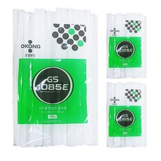 오공 핫멜트 글루건심 GS1085E 투명 글루 스틱 대 11mm 700g, 3개