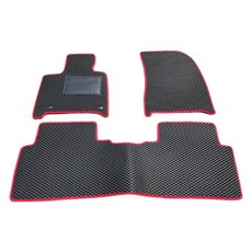 現代 SANTA FE 最新五代 2024年11月後 5人 專用 蜂巢式 汽車腳踏墊 山土匪 腳踏墊, 黑色, 五代 24後 山土匪【車內】三件組