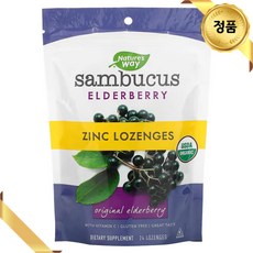 네이처스웨이 비타민C 블랙 엘더베리 삼부커스 아연 함유 사탕 24개 징크 미네랄, 1개