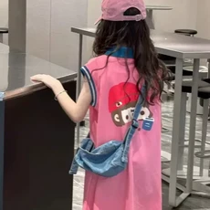 女童夏季無袖POLO連衣裙