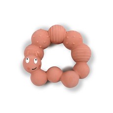 FILIBABBA 橡膠固齒器，柔軟安全，舒緩長牙不適，多種顏色選擇，促進寶寶感官發展, 1個, 橡膠固齒器Lily, 多種顏色選擇, 橡膠固齒器