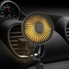 자동회전 LED 차량용 USB 선풍기 써큘레이터 WNA-CF200P 송풍구거치, 1개