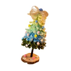 크리스마스 트리 수제 키트 디자인 아트워크 파티 상점 창문 테이블 홈 침실 책상용 선물, 5. Yellow