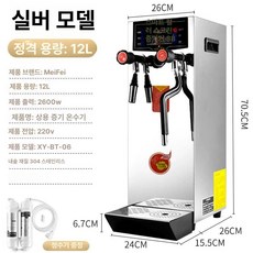 핫워터디스펜서 우유 스팀기 대용량 상업 멀티보일러, 12L, 컬러스크린 실버 12L, 기본 색상