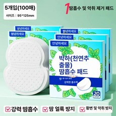 겨땀패치 겨드랑이 흡수 이너 땀흡수 방지 패치, 5박스 박하, 1개