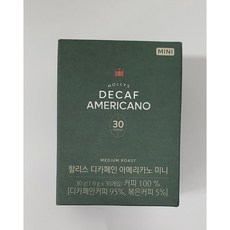 할리스 시그니처 아메리카노 디카페인 미니 스틱커피, 30개입, 1개, 1g