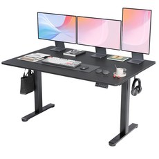 와이드상판 모션데스크 높이조절 전동책상 공부 사무용 조절 스탠드 테이블, 블랙