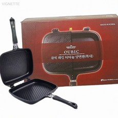 퀸센스 큐빅 패킹 티타늄 양면팬 특대 대용량후라이팬 생선구이용, 1개, 1L, 1g