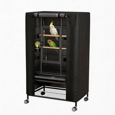 호아르타르데오 새장 커버 - 앵무새 잉꼬 등 핀치류를 위한 야간 방수 및 통기성이 뛰어난 튼튼한 블랙아웃33 x 23 41