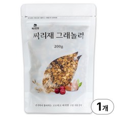 싸리재 수제 통곡물 싸리재 그래놀라 200g 씨리얼 현미 국산 오트밀, 1개