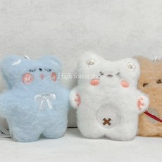 곰돌이 키링 인형키링 가꾸 빽꾸 악세사리 열쇠고리 하이숲 블루+아이보리 BG22