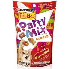 Friskies 喜躍 Party Mix 香酥餅貓零食, 雞肉、牛肉、鮭魚, 60g, 8個