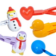 鴨子企鵝雪人心形圓圈雪球夾 5件組, 眼鉗 5 件套（基本）