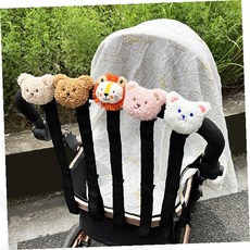 유모차 동물 인형 장식 아기 보호 스트랩 캐릭터 곰 사자 토끼 손목 고정 분실방지, 1개