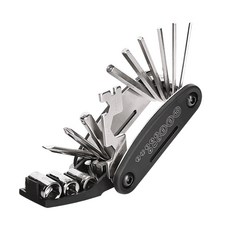 16合1自行車維修工具組 腳踏車折疊組合工具, 1個, 黑色