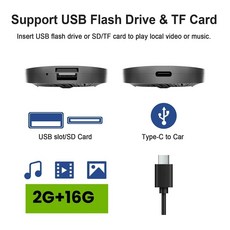 Carplay AI Box 안드로이드 13 무선 안드로이드 자동 스마트 TV 박스 유튜브, 1개, 검정