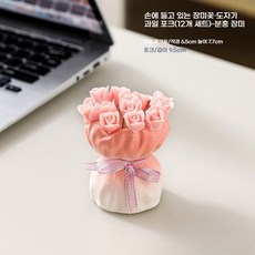 손에 꽂힌 장미꽃 과일 포크 세트 가정용 고급스러운 디저트 케이크 작은 포크 아이 안전 스테인리스 스틸 포크, 핑크 장미 포크 12개 핑크 장미 포크 12개