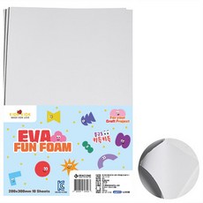 EVA 폼일반원단 접착 A4 흰색 폼보드 시트지 만들기 공예 미술 재료 수량옵션확인, 1봉