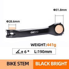 OUO 자전거 줄기 7075 180MM CNC 170 6도 DOWNSTEM 테이블 31 테이크아웃 8MM 17 핸들 알루미늄 160 MTB, 31 8x190mm stem 6