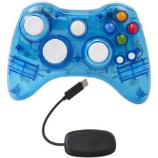 2023년 신형 24GHz 무선 컨트롤러 Xbox 360 호환 더블 모터 진동 게임패드 게임 조이패드 블루, 파란색, 1개
