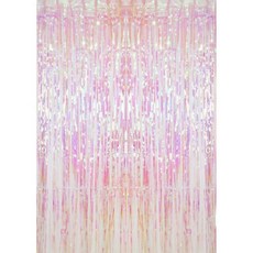 銀箔箔紙全息幕布3張組 年末派對用品, 銀箔窗簾3P-全息圖