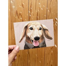 動物的日常_開心做無聊事系列明信片，手繪風動物明信片，趣味生活明信片，高品質紙張明信片，清新簡約明信片, d.臘腸的開心做無聊事, 1個