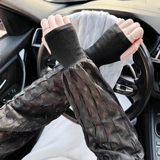 新款羅口袖防曬防紫外線騎行春夏仙女版寬鬆純色開車冰袖寬鬆舒適泡泡袖-黑色均碼, 1個, 均碼