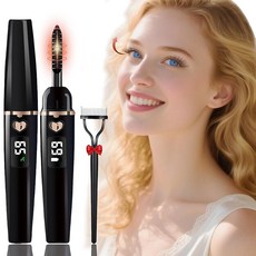 가열식 속눈썹 컬러 전기 컬러 타입 C 충전식 여성용 빗이 있는 메이크업 도구 24시간 지속되는 다크 퍼플, Black, 1개