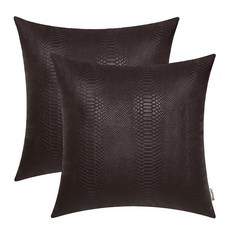 BRAWARM 인조 가죽 베개 커버 30.5 x 50.8cm12 20인치 아이보리 화이트 2팩 악어 장식 요추 장식용 쿠션 거실 소파 침대 가정용 184532, 브라운 - 스네이크