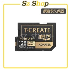 T-CREATE EXPERT S.M.A.R.T. Micro SDXC U3 A2 V30 記憶卡, 1個, 十銓Micro SDXC 128G