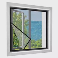 사이즈 여름용 투명망 모기장 창문용 곤충 방지 창문문 자가 접착식, 4. Black - width 170cm