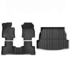 TOYOTA RAV4 2020-2025年油電車專用腳踏墊：全套耐磨防滑汽車地墊，提升車內質感, 黑色, Toyota RAV4 2020-2025年款 腳踏墊+後車箱墊 (油電版)